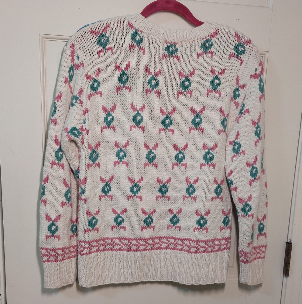 Vintage Marshall Fields Cotton Patchwork Sweater,… - image 2